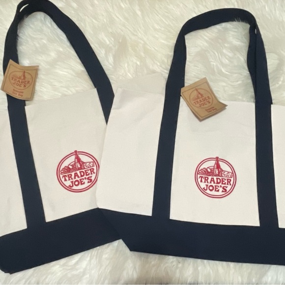 Trader Joe'S Handbags - NEW 2pcs Trader Joes Large Navy Canvas Tote